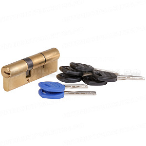 Цилиндровый механизм с перекодировкой ключей ( Аллюр ) 90 мм, ключ-ключ, золото